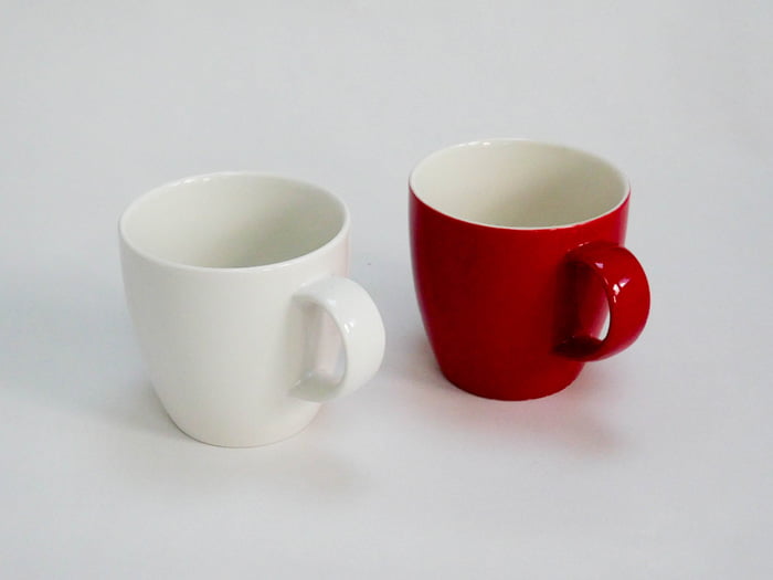 Set of 4 10 oz Red FORLIFE Q Tea Cup with Handle